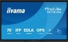IIYAMA Monitor 75 cali TE7515A-B1AG IPS,4K,40pkt,550cd,DeepContrast-IR+,    HDMI x2,DP,USB-C, 2 x 20W, OPS Slot x1, 5xUSB, 2xRJ4